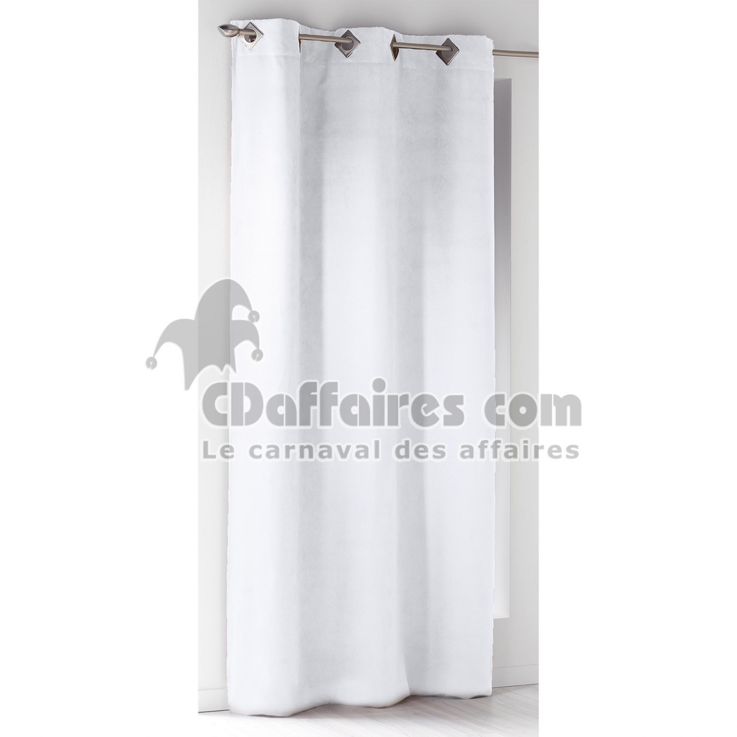 Rideau a oeillets carres 140 x 240 cm suede uni suedine blanc ...