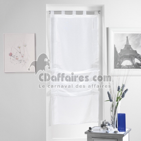 Store droit a passants 60 x 180 cm voile sable lissea Blanc - CDAffaires Store droit a passants 60 x 180 cm voile sable lissea Blanc - CDAffaires