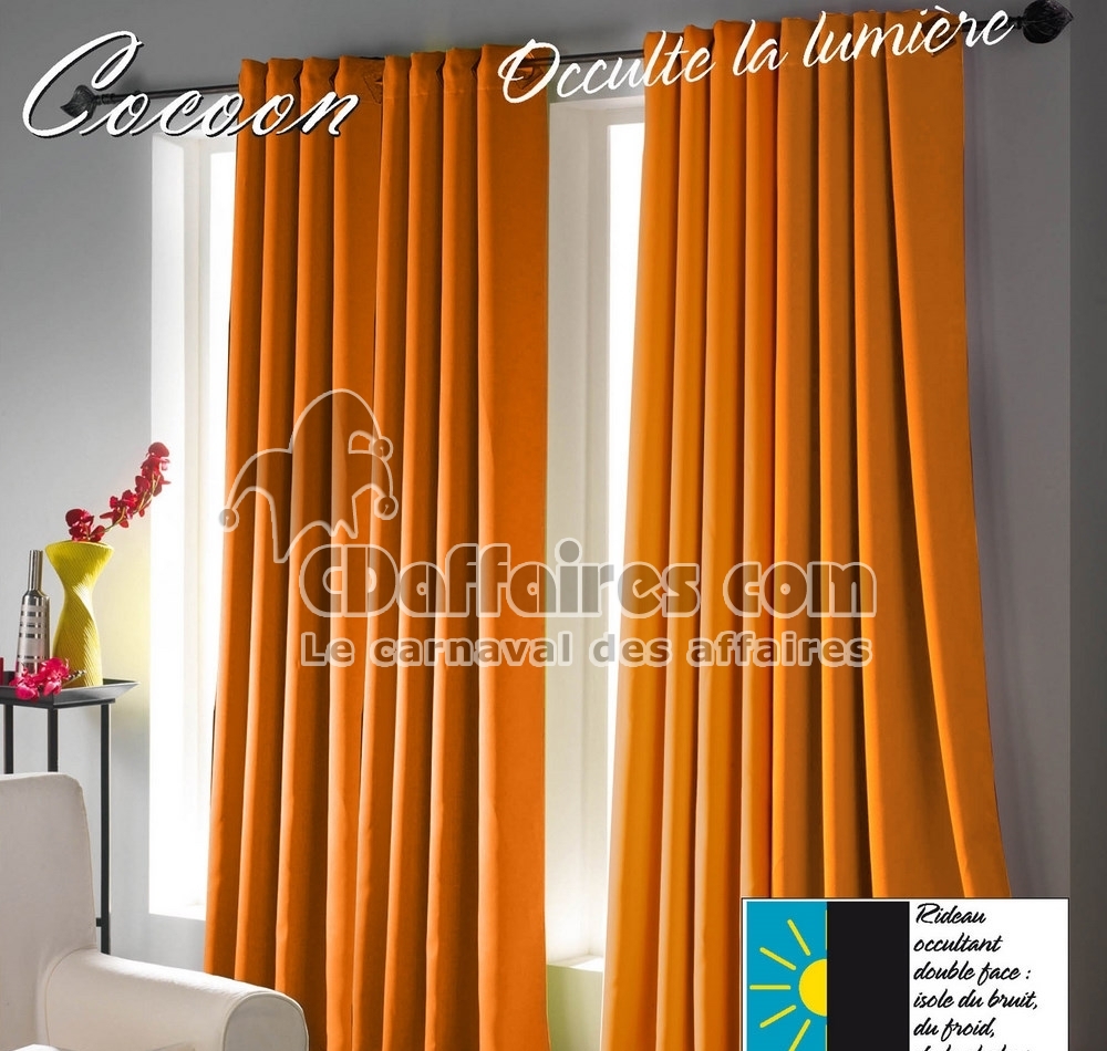 Double rideau occultant et isolant Cocoon Orange