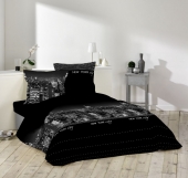 Housse de couette 100% coton 220x240 cm NY NOIR