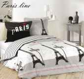 Housse de couette 100% coton 220x240 cm Paris line