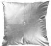Housse de coussin simili cuir Argent