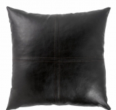 Housse de coussin simili cuir Noir