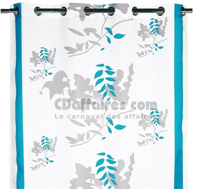 Rideau imprim&eacute; Asia turquoise