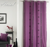 Rideau imprimé taffetas AXIAL prune