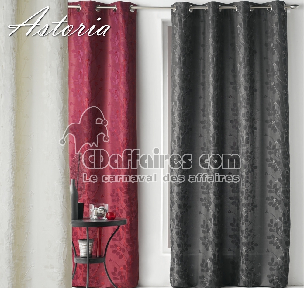 Rideau jacquard brod&eacute; ASTORIA Noir