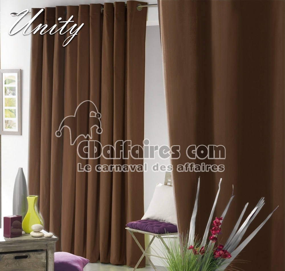 Rideau polycoton Unity Chocolat