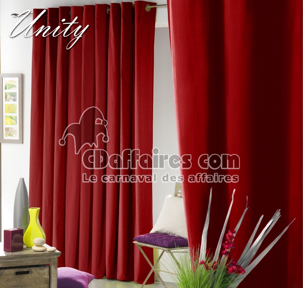Rideau polycoton Unity Rouge