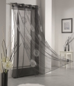 Voilage double organza Flock Noir