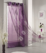 Voilage double organza Flock Prune