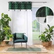 Voilage &agrave; &oelig;illets Palmina Vert 140 x 240 cm &ndash; Voile sabl&eacute; et haut velours feuillage, image n° 3