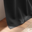 Rideau obscurcissant &agrave; &oelig;illets 135 x 240 cm &ndash; Lot de 2 &ndash; Uni Noir, image n° 4