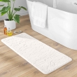 Tapis de Bain 50 x 120 cm &ndash; Microfibre Unie Relief Ricochet &ndash; Ultra Doux & Absorbant Blanc, image n° 1