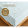Drap housse 2 en 1 imperm&eacute;able 140 x 190 cm &ndash; Coton 57 fils &ndash; DUO PROTECT Menthe, image n° 2