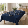 Nappe rectangle 150 x 350 cm + 6 serviettes de table &ndash; Double gaze de coton GA&Iuml;A Marine, image n° 1