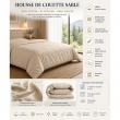 Housse de Couette 260 x 240 cm &ndash; 100% Coton 57 Fils/cm&sup2; &ndash; Sable, image n° 2