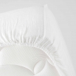 Drap-housse 160 x 200 cm Sienna Blanc &ndash; Gaze de coton & coton 57 fils &ndash; Bonnet 30 cm, image n° 4