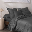 Drap Plat Percale 240 x 300 cm &ndash; Pur Coton Peign&eacute; Longues Fibres 80 Fils/cm&sup2; - Ardoise, image n° 2