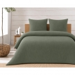 Parure de lit compl&egrave;te 240 x 220 cm gaze de coton &ndash; 2 taies 63x63 cm + drap housse 140x190 cm Kaki, image n° 1