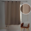 Rideau occultant &agrave; &oelig;illets 135 x 180 cm tiss&eacute; TRAMINA Noisette &ndash; Petite hauteur, image n° 2