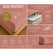 Drap housse 2 en 1 imperm&eacute;able 90 x 190 cm &ndash; coton 57 fils &ndash; DUO PROTECT Vieux Rose, image n° 3