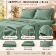 Ensemble literie 4 pi&egrave;ces &ndash; Drap plat 240 x 300 cm + drap housse 140x190 cm + 2 taies 63x63 cm &ndash; Percale 78 fils &ndash; Tilleul, image n° 3