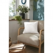 Lot de 2 coussins 45 x 45 cm gaze de coton Blanc &ndash; D&eacute;houssables zip &ndash; Passepoil, image n° 3