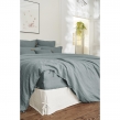 Drap Housse 90 x 190 cm &ndash; Lin Lav&eacute; Fran&ccedil;ais Luxe Soline &ndash; Azur, image n° 3