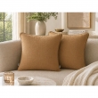 Lot de 2 coussins 45 x 45 cm gaze de coton Camel &ndash; D&eacute;houssables zip &ndash; Passepoil, image n° 1