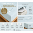Drap housse 2 en 1 imperm&eacute;able 140 x 190 cm &ndash; Coton 57 fils &ndash; DUO PROTECT Menthe, image n° 3