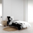 Housse de Couette 1 Personne 140 x 200 cm + 1 Taie – 100 % Coton 57 Fils – Stormi Noir & Blanc, image n° 3