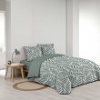 Housse de couette 240 x 220 cm imprim&eacute;e 57 fils &ndash; MORGANE Sauge &ndash; 2 taies incluses, image n° 4
