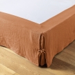 Cache-sommier 140 x 190 cm Double Gaze de Coton GA&Iuml;A Abricot &ndash; Qualit&eacute; Haut de Gamme, image n° 4