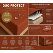 Drap housse 2 en 1 imperm&eacute;able 90 x 190 cm &ndash; coton 57 fils &ndash; DUO PROTECT Paprika, image n° 3