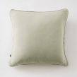 Lot de 2 coussins 45 x 45 cm gaze de coton Vert d'eau &ndash; D&eacute;houssables zip &ndash; Passepoil, image n° 2