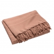 Plaid LILIA 240 x 260 cm &ndash; 100 % coton &ndash; Plaid &agrave; franges Mocha, image n° 2
