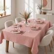 Nappe rectangle 150 x 250 cm + 6 serviettes de table &ndash; Double gaze de coton GA&Iuml;A Rose p&ecirc;che, image n° 1