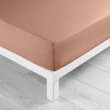 Drap-housse 2 personnes 140 x 190 cm coton 57 fils LINA Blush &ndash; Bonnet 30 cm, image n° 1