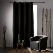Rideau &agrave; &oelig;illets &ndash; 135 x 240 cm &ndash; occultant &ndash; tiss&eacute; uni Tramina Anthracite, image n° 4