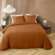 Housse de couette 240 x 220 cm microfibre unie lav&eacute;e &ndash; LIAM Caramel &ndash; 2 taies incluses, image n° 1