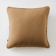 Lot de 2 coussins 45 x 45 cm gaze de coton Camel &ndash; D&eacute;houssables zip &ndash; Passepoil, image n° 2