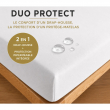 Drap housse 2 en 1 imperm&eacute;able 140 x 190 cm &ndash; Coton 57 fils &ndash; DUO PROTECT Blanc, image n° 2