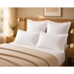 Lot de 4 Taies d'Oreiller 100% Coton 57 Fils/cm&sup2; &ndash; 2 Taies 63 x 63 cm + 2 Taies 50 x 70 cm Blanc, image n° 1