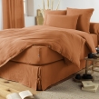 Cache-sommier 140 x 190 cm Double Gaze de Coton GA&Iuml;A Abricot &ndash; Qualit&eacute; Haut de Gamme, image n° 5
