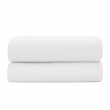Drap-housse 140 x 190 cm &mdash; Satin de coton 120 fils/cm&sup2; &mdash; Blanc&mdash; Bonnet 30 cm, image n° 1