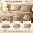 Ensemble literie 4 pi&egrave;ces &ndash; Drap plat 240 x 300 cm + drap housse 140x190 cm + 2 taies 63x63 cm &ndash; Percale 78 fils, image n° 3