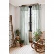 Lot de 2 Rideaux Gaze de Coton Vert d'Eau 140x300 cm Ajustables &ndash; 8 Anneaux Pinces Inclus &ndash; Rideaux Tamisants Haut de Gamme, image n° 1