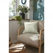 Lot de 2 coussins 45 x 45 cm gaze de coton Vert d'eau &ndash; D&eacute;houssables zip &ndash; Passepoil, image n° 3
