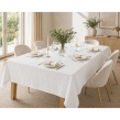 Nappe rectangle 150 x 350 cm + 6 serviettes de table &ndash; Double gaze de coton GA&Iuml;A Blanc, image n° 1