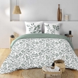 Housse de couette 240 x 220 cm MAIWENA Sauge + 2 taies &ndash; Coton 57 fils &ndash; Imprim&eacute; v&eacute;g&eacute;tal, image n° 2